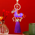 Crystal Thousand Mile Horse Keychains with Tassel and Plain Options view 2