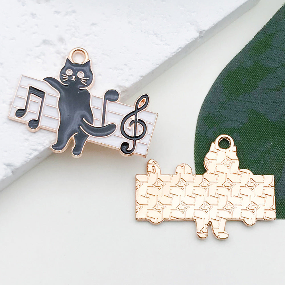 Glass Black Cat Bottle Charm Pendant for DIY Earring Necklace Jewelry Accessories