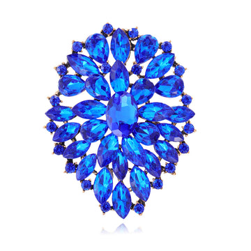 Flower Crystal Seven Designs Metal Brooch Pin for Jackets and Lapels