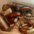 Mixed Resin And Metal Wide Bangle Bracelets 54 Styles view 1