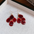 Tiered Enamel Teardrop Earrings in Red and Blue, Two Styles view 6