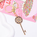 Rhinestone Skeleton Key Keychain Four Color Finishes view 8