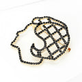 Black Crystal Brain Outline Brooch with Gold Tone Backing view 2