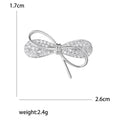 Mini Rhinestone Bow Brooch Silver Or Gold Crystal Pin view 5