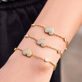 Crystal Heart Necklace and Bracelet Collection in Two Metal Tones view 2