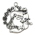 Antique Silver Zinc Alloy Easter Rabbit Charm Pendant for DIY Keychain Bracelet Necklace