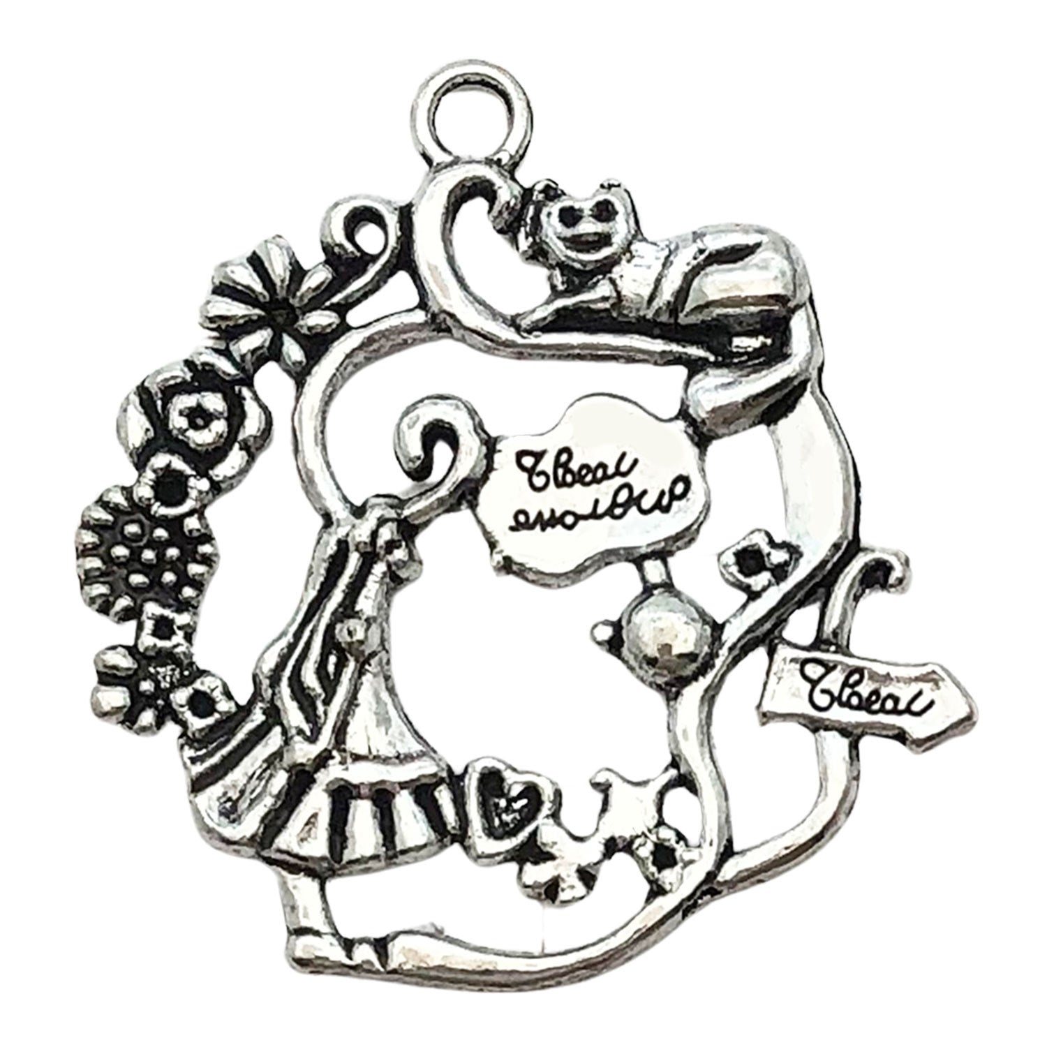 Antique Silver Zinc Alloy Easter Rabbit Charm Pendant for DIY Keychain Bracelet Necklace