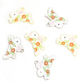 Floral Enamel Rabbit Charms in Gold and Silver Tone Finishes view 5