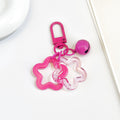 Acrylic Hollow Star Keychain With Bell And Colored Swivel Clasp Charm view 3
