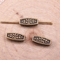 Engraved Rectangle Spacer Beads in Three Antique Finishes view 4