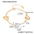 Open Heart Chain Necklace Bracelet Stainless Gold Silver Two-Tone view 7
