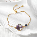 Gold Tone Adjustable Pressed Flower Slider Bracelets in Ten Designs view 6