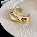 Metal Irregular Wide And Slim Wave Open Cuff 3 Styles view 6