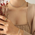 Baguette Cubic Zirconia Necklace And Bracelet Multi Color Set view 12