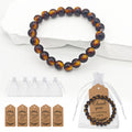 Amber Brown Round Bead Stretch Bracelet Glass Retro Style view 3
