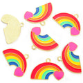 Rainbow and Heart Enamel Charms in Eight Color Combinations view 8