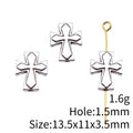 Cross Shaped Beads in Antique Silver and Antique Bronze view 4