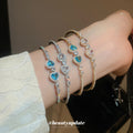 Gold Tone Clear Round Crystal Cluster Open Cuff With Gallery Mix view 2
