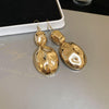 Gold Oval Earrings