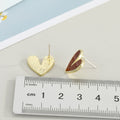 Gold Tone Open Heart Acrylic Stud Earrings in Five Colors view 2