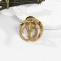 Black Gold Tone Zodiac Animal Crystal Two Designs Metal Brooch Pin view 3