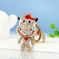 Mixed Jeweled Cow and Rabbit Keychains with Braided Loop Options view 3