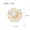 Gold Tone Silver Tone Camellia Six Designs Metal Brooch Pin view 6