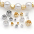 Rounded Square Large Hole Spacer Beads for Jewelry Making view 2