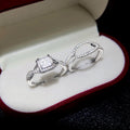 White Gold Princess Square Halo Bridal Ring Set Sizes 6-10 view 3