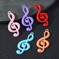 Glossy Painted Alloy Treble Clef Music Note Charm Pendant Five Colors view 1