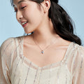 Silver Tone Mermaid Tail CZ Pendant Necklace With Pearl view 4