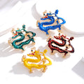Yellow Gold Tone Zodiac Animal Enamel Four Designs Metal Brooch Pin view 4