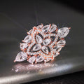 Rose Gold-Tone Large Pear Cluster Clear Stone Ring Sizes 6-10 view 3