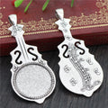 Cello Shaped Pendant Bezel Trays in Two Antique Finishes view 3