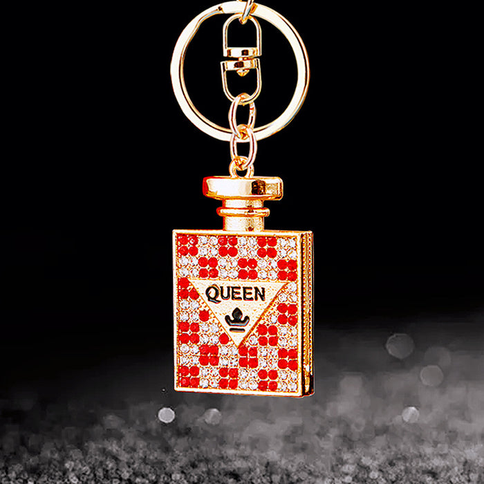 Crystal Plaid Perfume Bottle Keychains in Two Colors plus Assorted