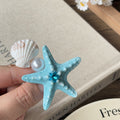 Starfish Shell Pearl Hair Clips Purple Blue Mint Green view 8