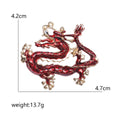Coiled Dragon Enamel Brooch in Yellow Purple Red or Blue view 5
