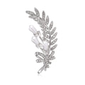 Wheat Crystal Pearl Look Metal Brooch Pin for Jackets and Lapels view 1