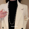 Double Strand Gray Silver Pearl Necklace Metal Spacers view 3
