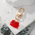Gold Tone Glass Crab Clip Keychains in Six Bright Colors view 4