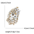 Paisley Crystal Leaf Brooch with Faceted Stones for Jackets and Scarves view 8