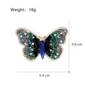 Butterfly Crystal Metal Brooch Pin 3.6 x 5.8 cm for Jackets and Lapels view 2
