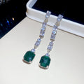 Silver Tone Crystal Linear Drop Stud Earrings in Three Styles view 6
