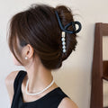 Matte Coffee Pearl Shark Claw Hair Clip About 13 cm view 3