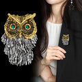Owl Metal Brooch Pin for Jackets and Lapels Pictured Design view 3