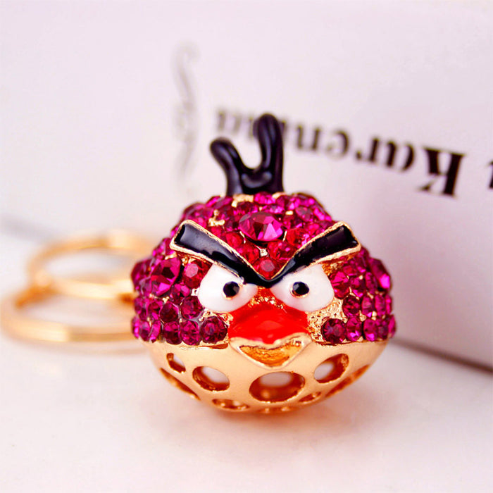 Rhinestone Little Bird Animal Keychain Zinc Alloy Bag Charm