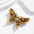 Gold Tone Butterfly Crystal Metal Brooch Pin for Jackets and Lapels view 3