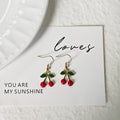 Enamel Mini Raspberry and Cherry Drop Earrings 3 Styles view 3