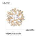 Crystal Flower Brooch Gold Silver Multicolor Rhinestone Pin view 6