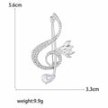 Crystal Treble Clef Music Note Brooch Four Color Styles view 7